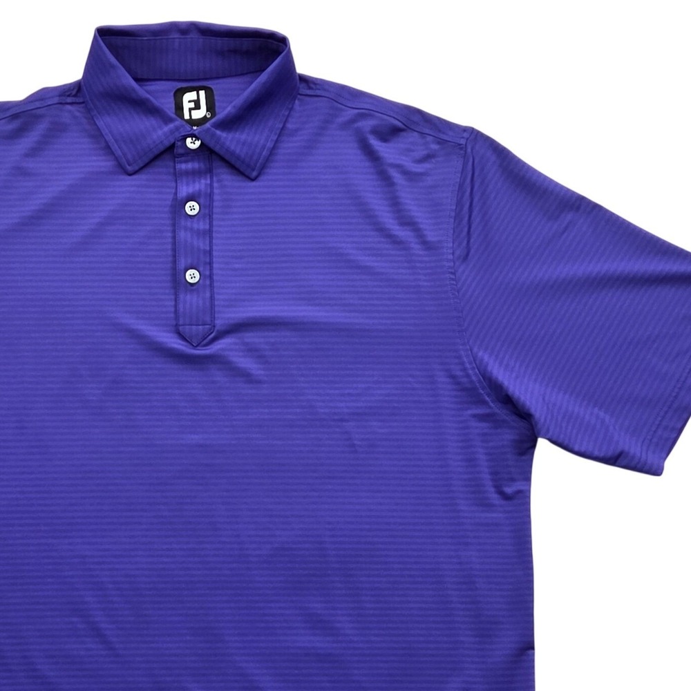 FootJoy Performance Lisle Polo Shirt 1010288 Purple Striped Mens Large